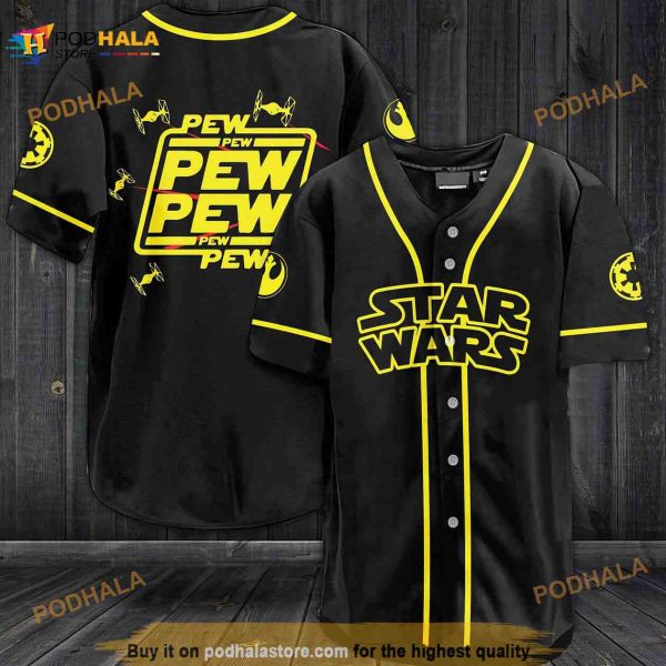 Star Wars Pew Pew Unisex 3D Baseball Jersey