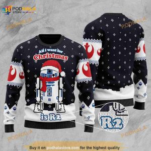 Star Wars R2d2 Ugly Christmas Sweater, Starwars Christmas 3D Sweater