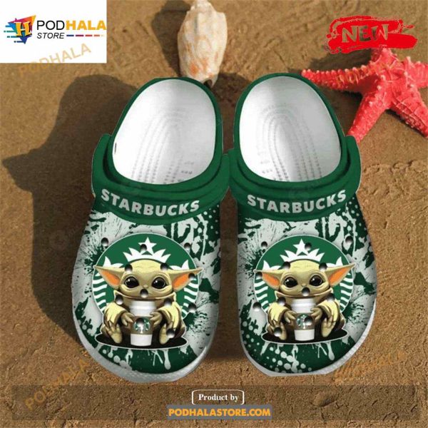 Starbucks Baby Yoda For Lover Rubber Crocs Crocband Clogs Comfy Footwear