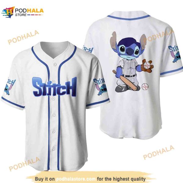 Stitch Baseball Player Disney Cartoon Unisex 3D Baseball Jersey