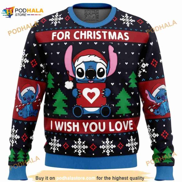 Stitch For Christmas I Wish You Love Ugly Sweater Christmas, Christmas 3D Sweater