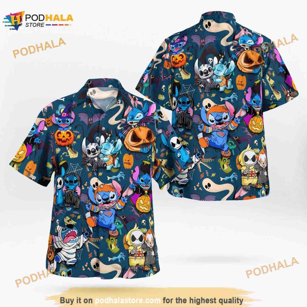 Stitch Scary Horror Halloween Hawaiian Shirt