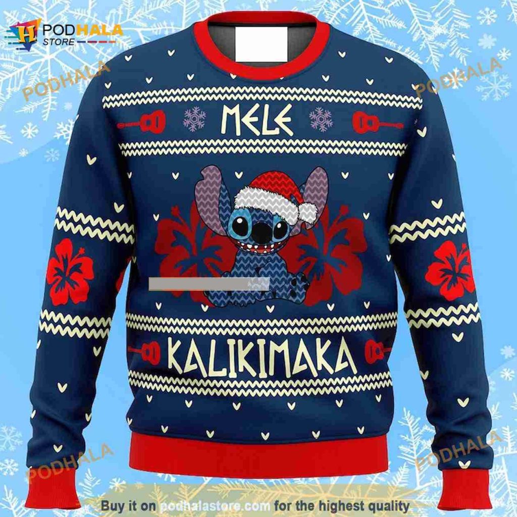 Stitch Kalikimaka Ugly Christmas 3D Sweater