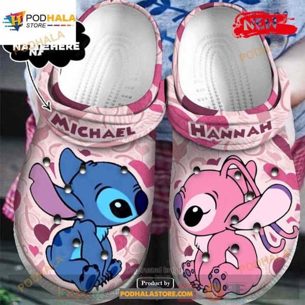 Stitch Kiss Angel Love Style For Unisex Crocs Clog Shoes