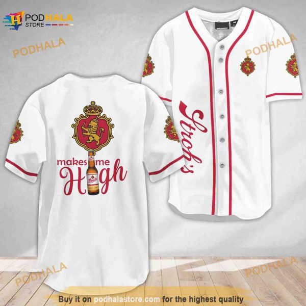 Stroh’s Brewery Make Me High 3D Baseball Jersey Shirt