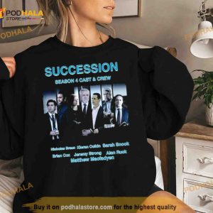 Succession Season 4 Cast Crew Nicholas Braun Kieran Culkin Sarah Snook Shirt 2