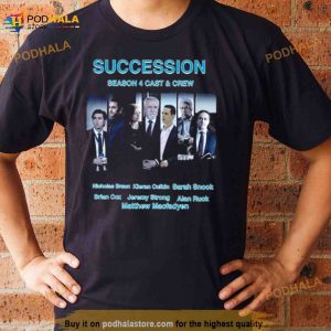 Succession Season 4 Cast Crew Nicholas Braun Kieran Culkin Sarah Snook Shirt 3