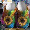 Sunflower Hippie Colorful 3D Crocs, Funny Crocs