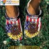 Sunflower Us Flag Jeep Girl 3D Crocs, Funny Crocs