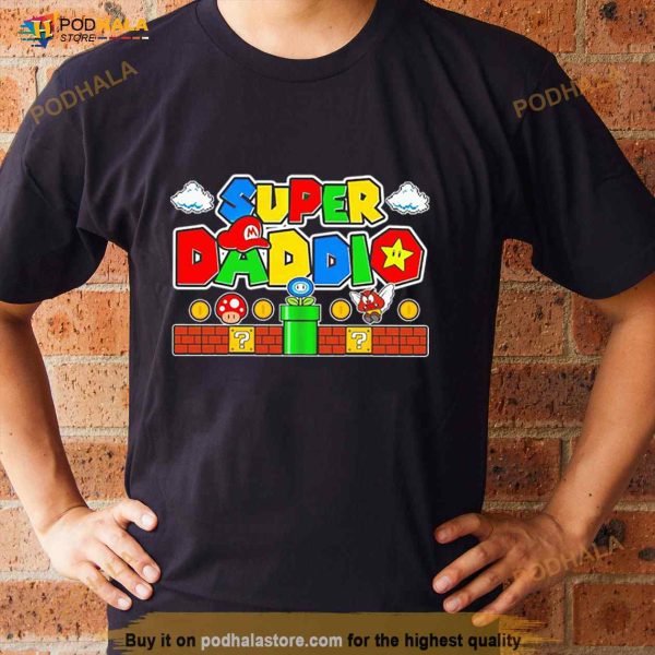 Super Daddio Dad Video Gamer Shirt