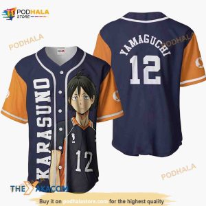 Tadashi Yamaguchi Haikyuu Anime 3D Baseball Jersey Shirt