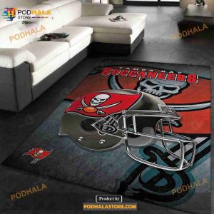 Tampa Bay Buccaneers NFL Team Logo Helmet Style Nice Gift Home Decor Rectangle Area Rug