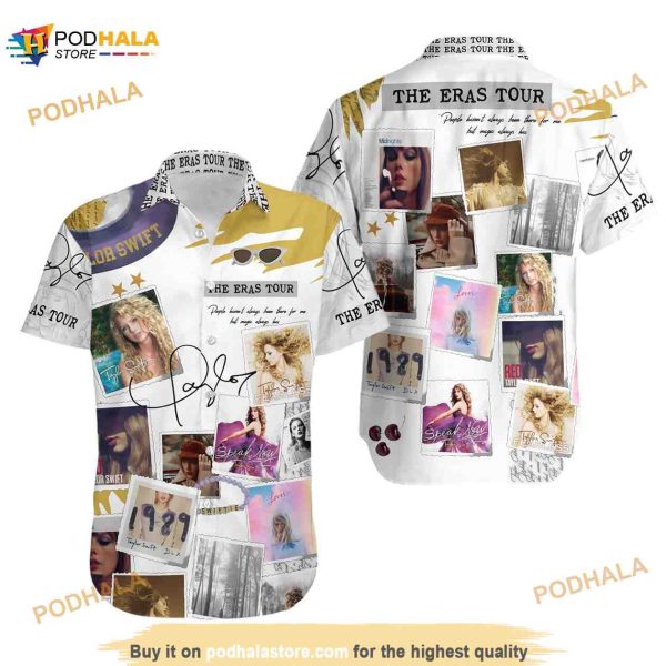 Taylor 3D Funny Hawaiian Shirt, The Eras Tour Aloha Shirt