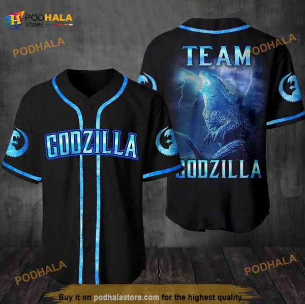 Team Godzilla 3D Baseball Jersey Shirt