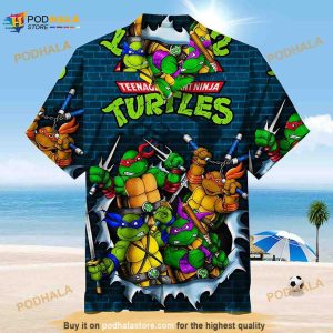 Teenage Mutant Ninja Turtles Unisex Hawaiian Shirt, Ninja Turle Father Kids Shirt