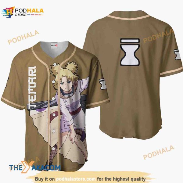 Temari Naruto Anime 3D Baseball Jersey Shirt