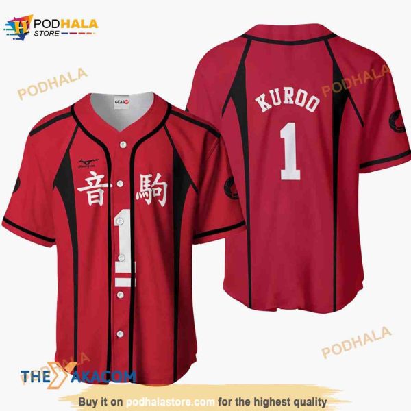 Tetsurou Kuroo Haikyuu Anime Costume 3D Baseball Jersey Shirt