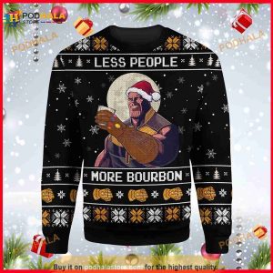 Thanos Less People More Bourbon Ugly Christmas 3D Sweater