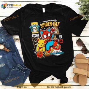 The Ameowzing Spider Cat The Peter Purrrker Spider Man Across The SpiderVerse Fan Gifts T Shirt