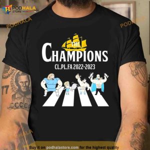The Champions Cl Pl Fa 2022 2023 Manchester City Abbey Road Shirt 2