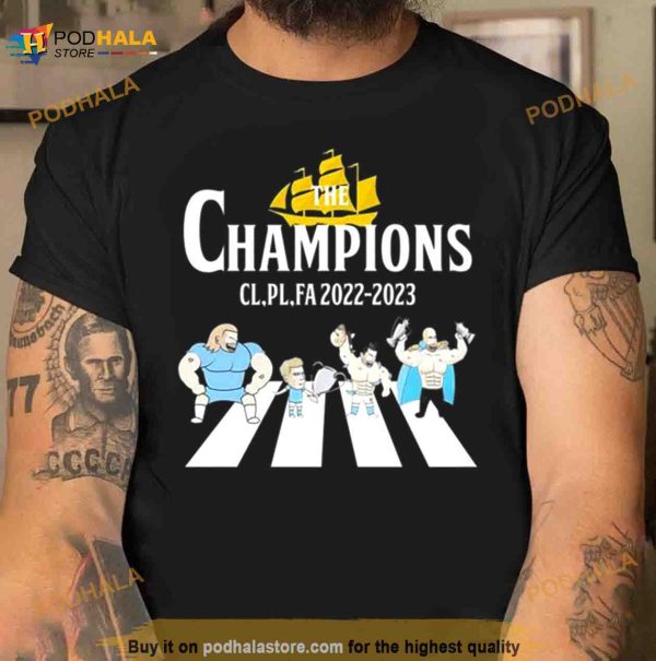 The Champions CL PL FA 2022 2023 Manchester City abbey road Shirt
