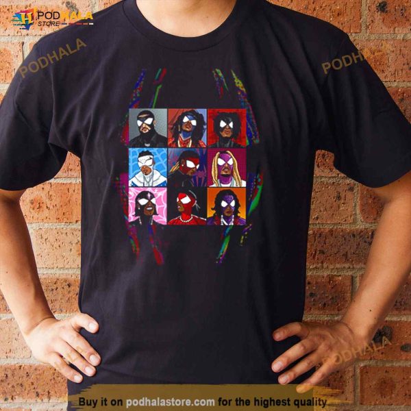The Current Feature List For Metro Boomin Spider Man Across The Spider Verse Soundtrack Shirt