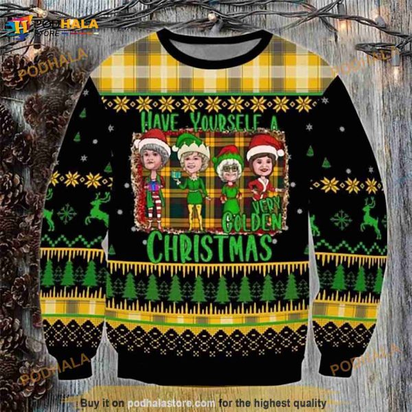 The Golden Girls Lover Have Your Self A Very Golden Christmas 3D Sweater
