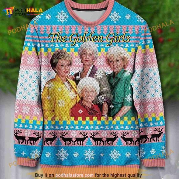 The Golden Girls Ugly Sweater Christmas, Christmas 3D Sweater