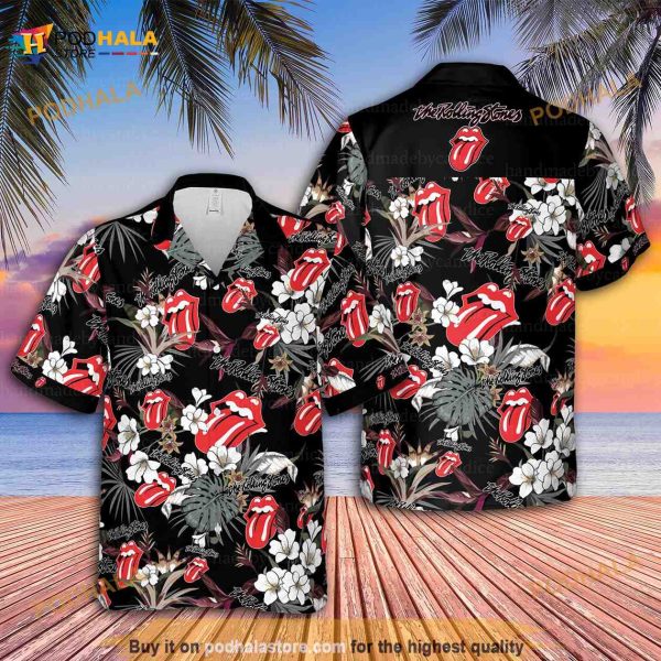 The Rolling Stones Hawaiian Shirt, Rolling Stones Band Button Up Unisex Shirt