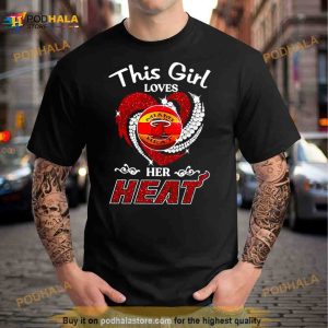 This Girl Loves Her Miami Heat Diamond Heart Shirt