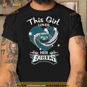 Official Hearts Just A Woman Who Loves Her Philadelphia Eagles Shirt