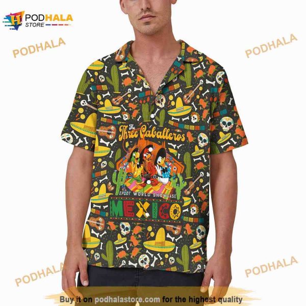 Three Caballeros Mexico Pavilion Vintage Hawaiian Shirt, Epcot World Showcase Donal Duck Hawaii Shirt