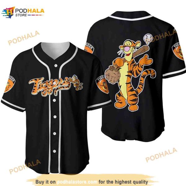 Tigger Winnie Pooh Baseball Player Disney Cartoon Unisex 3D Baseball Jersey