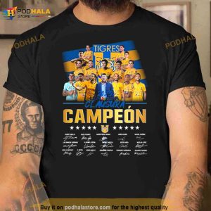 Tigres 2023 Liga BBVA Clausura Campeon Signatures Shirt
