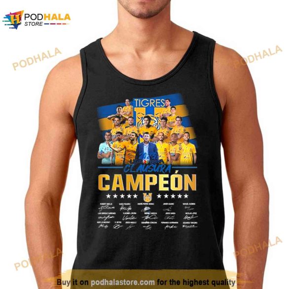 Tigres 2023 Liga BBVA Clausura Campeon Signatures Shirt