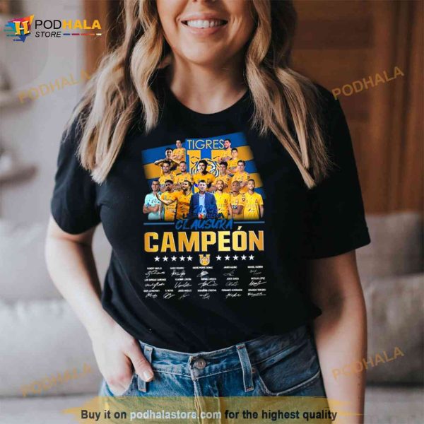 Tigres 2023 Liga BBVA Clausura Campeon Signatures Shirt