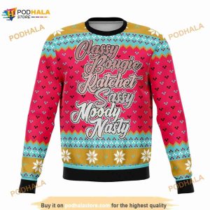 Tik Tok Classy Bougie Ratchet Ugly Christmas Sweater, Funny Xmas Gifts
