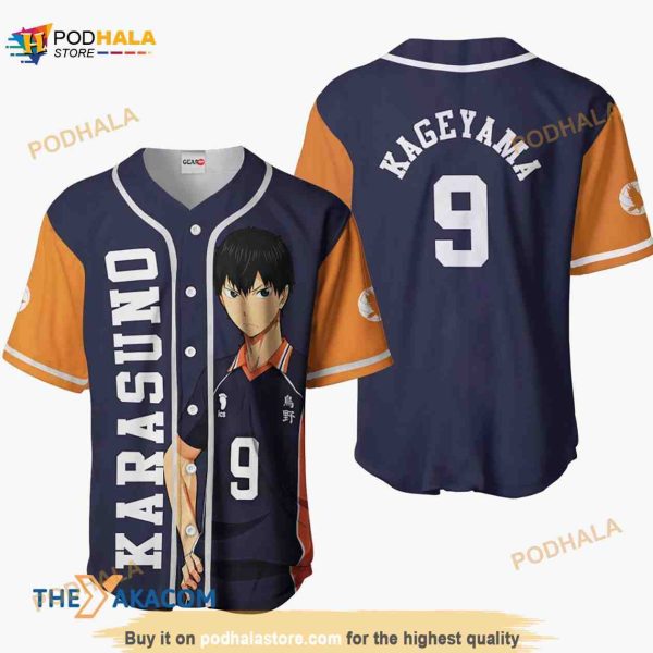 Tobio Kageyama Haikyuu Anime 3D Baseball Jersey Shirt