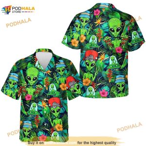 Tropical Alien Hawaiian Shirt For Men Women, Tropical Summer Beach Aloha Gift