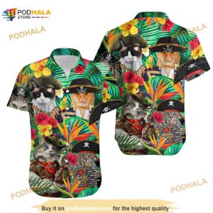 Tropical Pirate Cat It's Pirate Life For Me Hawaiian Shirt For Cat Lovers, Pirate Aloha Shirt
