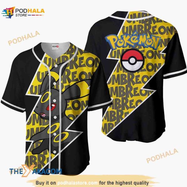 Umbreon Pokemon Anime 3D Baseball Jersey Shirt