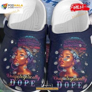 Unapologetically Dope Crocs Birth Month Gift Back Girl Rubber Crocs Crocband Clogs