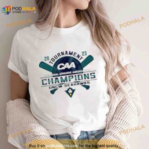 Uncw Seahawks 2023 Tournament Colonial Athletic Association Champions Shirt 2