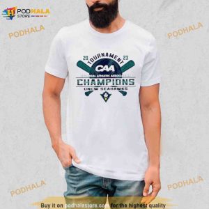 Uncw Seahawks 2023 Tournament Colonial Athletic Association Champions Shirt 3