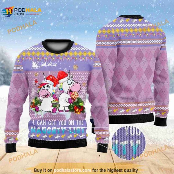 Unicorn Holiday 3D Funny Ugly Sweater, Unicorn 3D Funny Sweater Xmas Gift