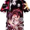 Unisex Demon Slayer Kamado Tanjirou Pattern Printed Short Sleeve 3D Anime Shirt