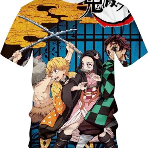 Unisex Demon Slayer Kamado Tanjirou Short Sleeve 3D Anime Shirt