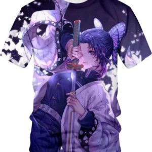 Unisex Demon Slayer Shinobu Kochou Pattern Printed 3D Anime Shirt