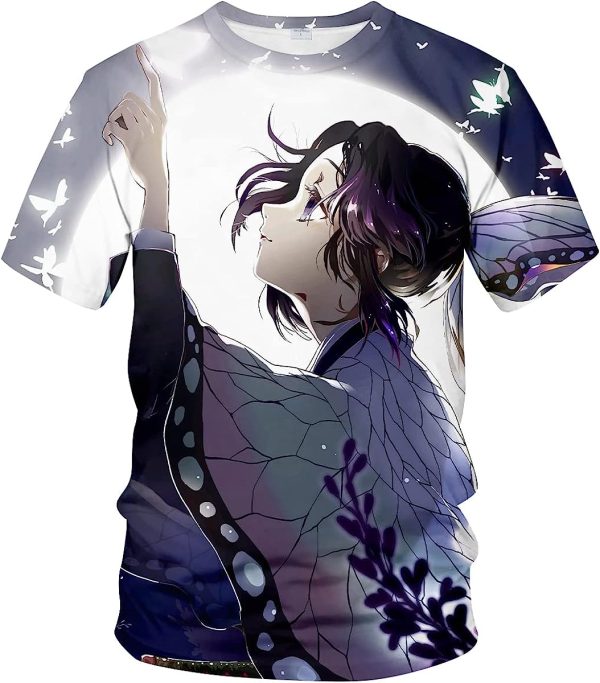 Unisex Demon Slayer Shinobu Kochou Short Sleeve 3D Anime Shirt