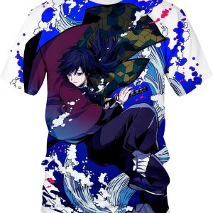 Unisex Demon Slayer Tomioka Giyuu Pattern 3D Anime Shirt